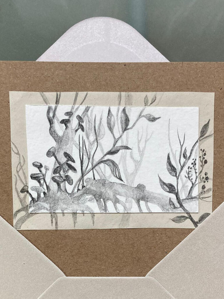 Trees with mushrooms